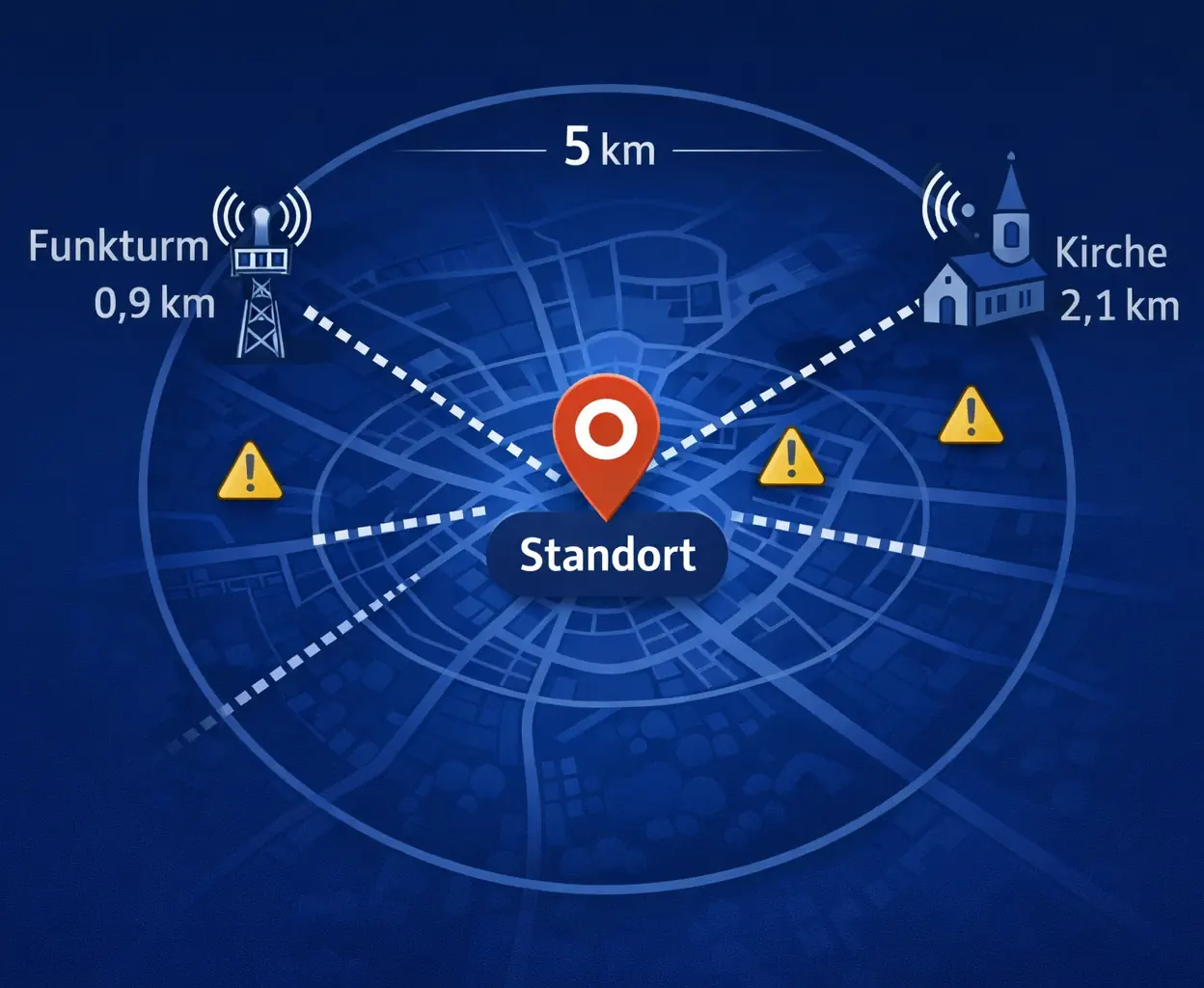 Grafik zur Standortanalyse für Funknetze
